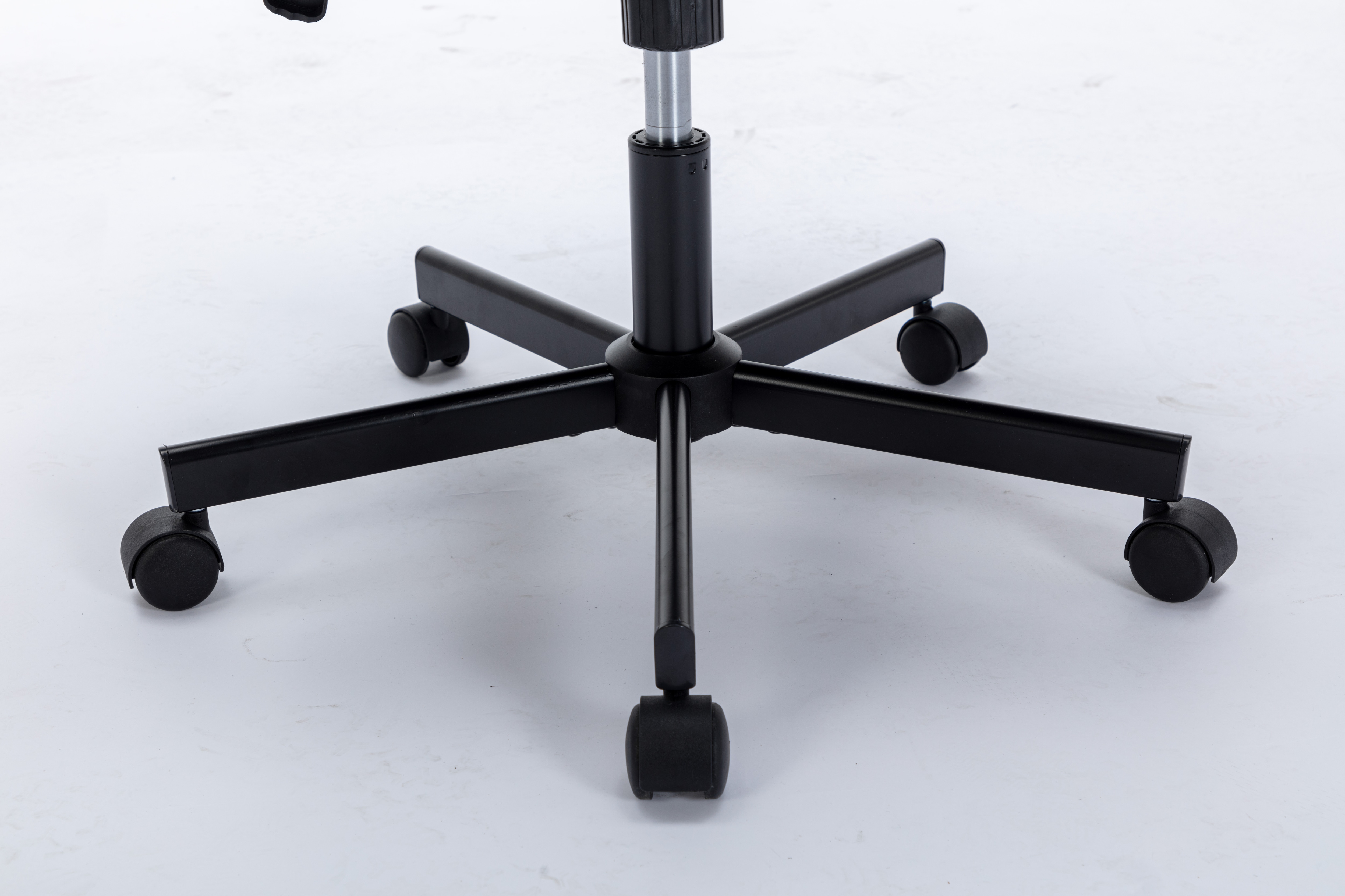 Criss Cross Legged Office Desk Chair With Wheels, Modern Armless Desk Chair With Wide Seat, Home Office Chairs For Work, Meditation, Vanity,White_voghion.com